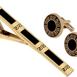 EXOTICA Fashions Brass Cufflink & Tie Pin Set-image-30