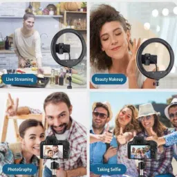 SUNWARE 10“ Ring light with 3 color modes with 7 ft tripod making you tube video Ring Flash image 3