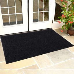 Kuber Industries Black Rubber Large Size Door Mat-33