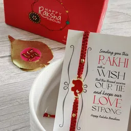 EL REGALO Kids Red Rakhi & Greeting Card Set-21
