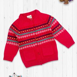 MeeMee Girls Pink & Blue Printed Cardigan-image-73