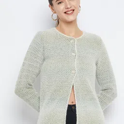 Zigo Geometric Self Design Woollen Cardigan-image-44