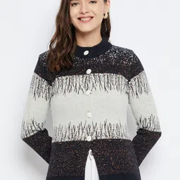 Zigo Quirky Printed Woollen Cardigan Sweater-image-32