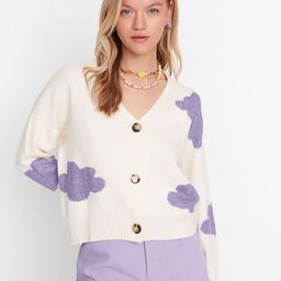 Trendyol Women Off White & Purple Printed Cardigan-image-21