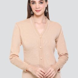 NITSLINE Women Beige Acrylic Cardigan-image-62