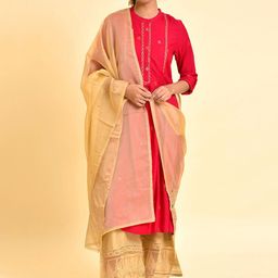 WISHFUL Ethnic Motifs Embroidered Organza Dupatta With Sequined-picture-11
