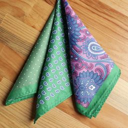 Alvaro Castagnino Men Green & Blue Printed Pocket Square-image-28