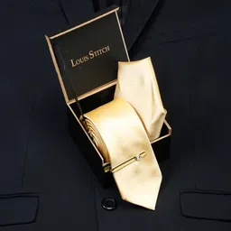 LOUIS STITCH Men Italian Silk Necktie Accessories Gift Set-10