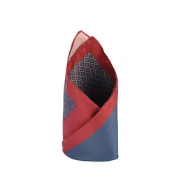 Louis Philippe Men Blue & Maroon Printed Pocket Squares-image-96