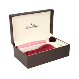 Louis Philippe Men Maroon & Pink  Solid Accessory Gift Set-37