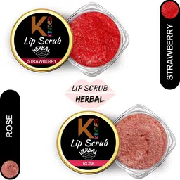 KINDED Set Of 2 Herbal Lip Scrubs 10 gm Each - Strawberry & Rose-15