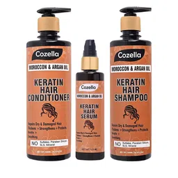 COZELLA Set of Moroccan & Argan Oil Keratin Hair Conditioner+Shampoo+Serum-18
