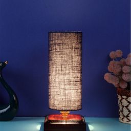 Devansh Blue Table Lamp with Jute Shade-14