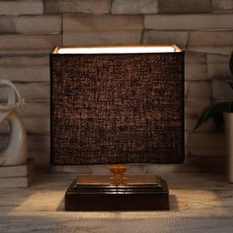 Devansh Black & Brown Textured Table Lamps With Shade-16