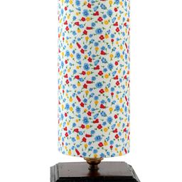 Devansh Multicolor Cotton Table Lamp With Wood Square base image 4