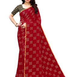 FABMORA Geometric Printed Zari Saree-picture-24