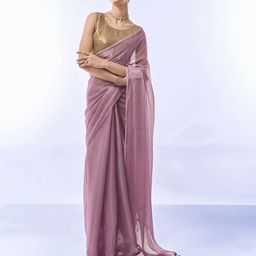Kalista Solid Shimmer Pure Chiffon Saree-picture-29