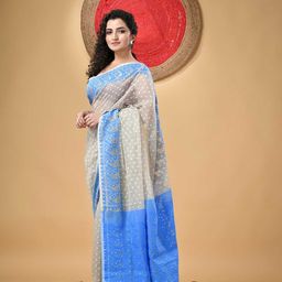 DESH BIDESH Woven Design Polka Dots Jamdani Saree-picture-23