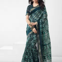 KALINI Batik Printed Zari Saree-picture-21