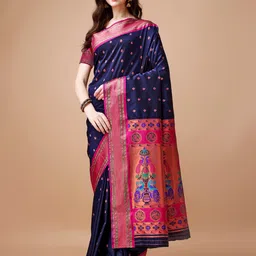 JUST FASHION Ethnic Motifs Paithani Saree-picture-58