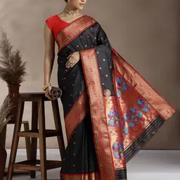 JUST FASHION Woven Design Zari Paithani Saree-picture-47