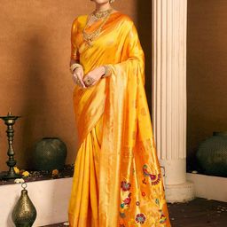 KALINI Woven Design Zari Designer Paithani Saree-image-32