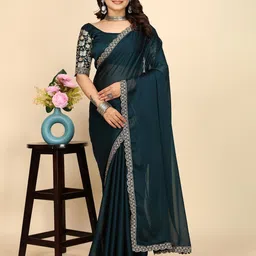 K 5 Fashion Embroidered Pure Chiffon Saree-image-95