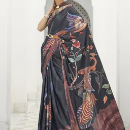 Anouk Kalamkari Pure Crepe Pochampally Saree-picture-15