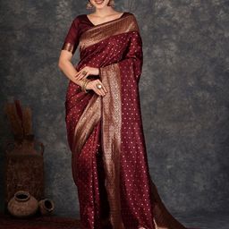 KALINI Ethnic Motifs Woven Design Zari Banarasi Saree-picture-23