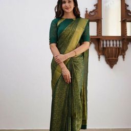Marziyaa Ethnic Motifs Woven Design Zari Banarasi Saree-image-98