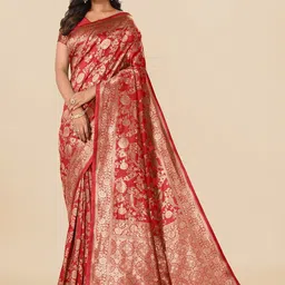 KALINI Floral Woven Design Zari Banarasi Saree-picture-49