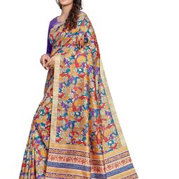 Anouk Blue & Red Kalamkari Printed Saree-picture-56