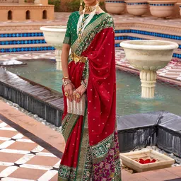 Anouk Ethnic Motifs Woven Design Zari Patola Saree-51