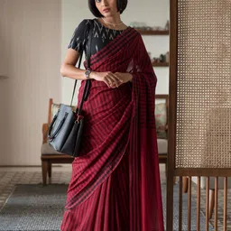 Suta Striped Pure Cotton Saree-picture-40