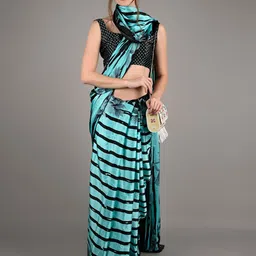 ODETTE  Striped Satin Saree-picture-24