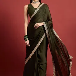 all about you Embroidered Satin Saree-image-33