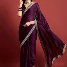all about you Embroidered Satin Saree-image-43