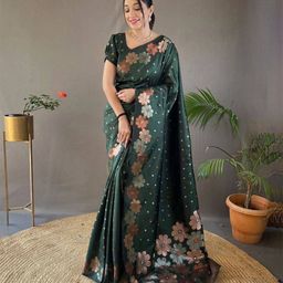 Rujave Woven Design Saree With Blouse Piece-image-41