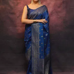 Rujave Ethnic Motifs Woven Design ZariKanjeevaram Saree-image-30
