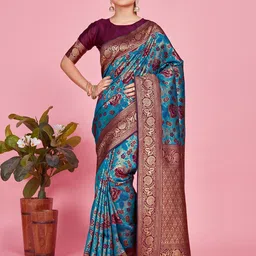MIMOSA Ethnic Motifs Woven Design Zari Kanjeevaram Saree-picture-11