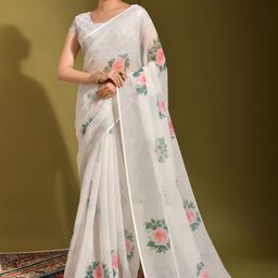 Kalista Floral Printed Zari Saree-image-62
