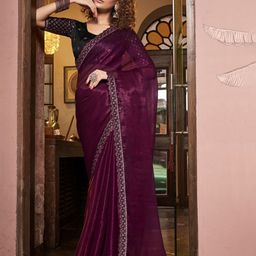 Mitera Embroidered Border Detail Pure Chiffon Saree-picture-26
