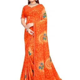 RANGRASIYA Floral Printed Beads And Stones Embellished Bhagalpuri Saree-image-25