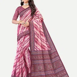 TAVAS Striped Silk Blend Chanderi Saree-picture-19