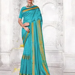 Anouk Striped Zari Khadi Saree-21