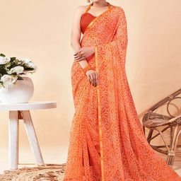 KALINI Bandhani Zari Pure Chiffon Bandhani Saree-22