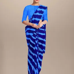 JAIPURI PRINT Leheriya Pure Cotton Bagru Saree-5