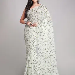 WoodenTant Abstract Printed Pure Cotton Saree-7