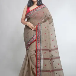 WoodenTant Woven Design Pure Cotton Taant Saree-58