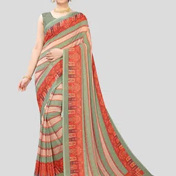 Fevinaa Striped Pure Georgette Saree-55